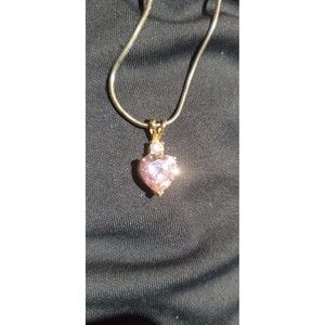 Pink gem heart necklace